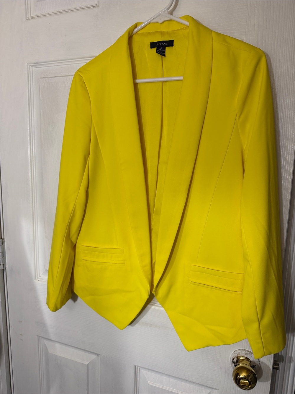 Alfani Women's Vibrant Yellow Open-Front Blazer